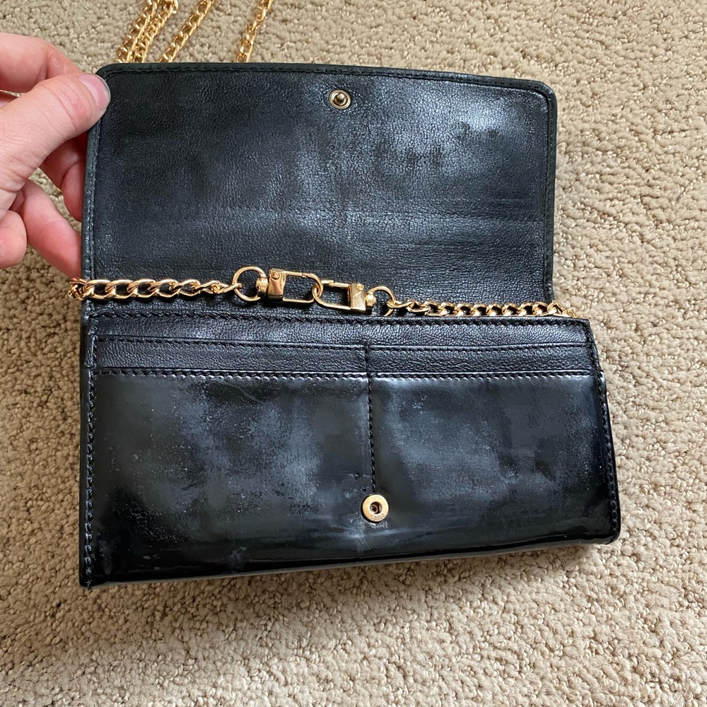 Chloe Eclipse black patent leather wallet on chain gold crossbody - Picture 4 of 9